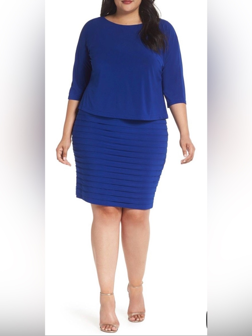 Adrianna Papell Popover Sheath Dress Cobalt Blue